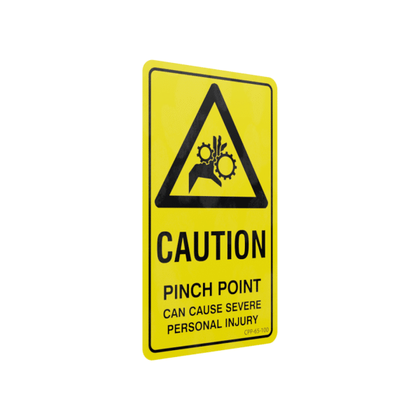 XCELR8® Caution Pinch Point Safety Sticker